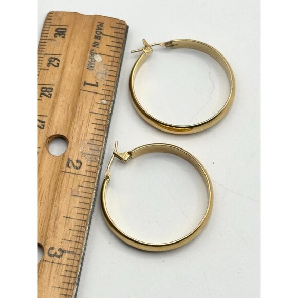 Vintage Monet gold tone Hoop Earrings - Picture 7 of 7